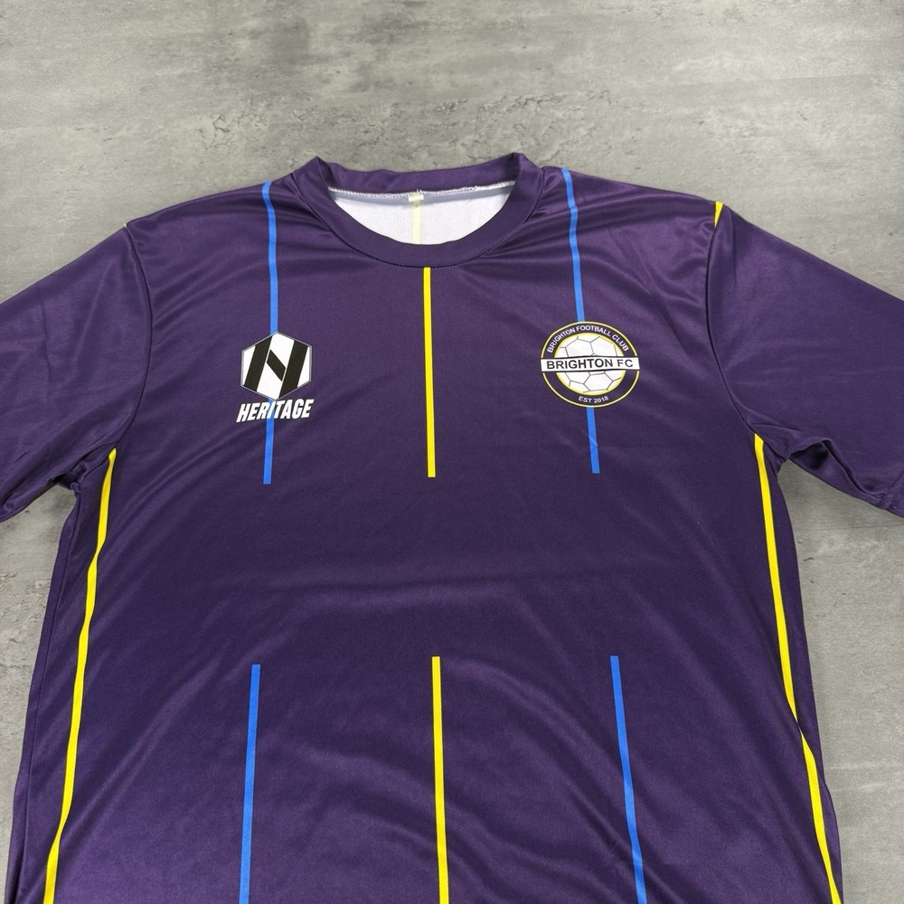 Brighton FC Jersey Shirt S M Purple Yellow Blue‎ Stripe Kit Football Soccer